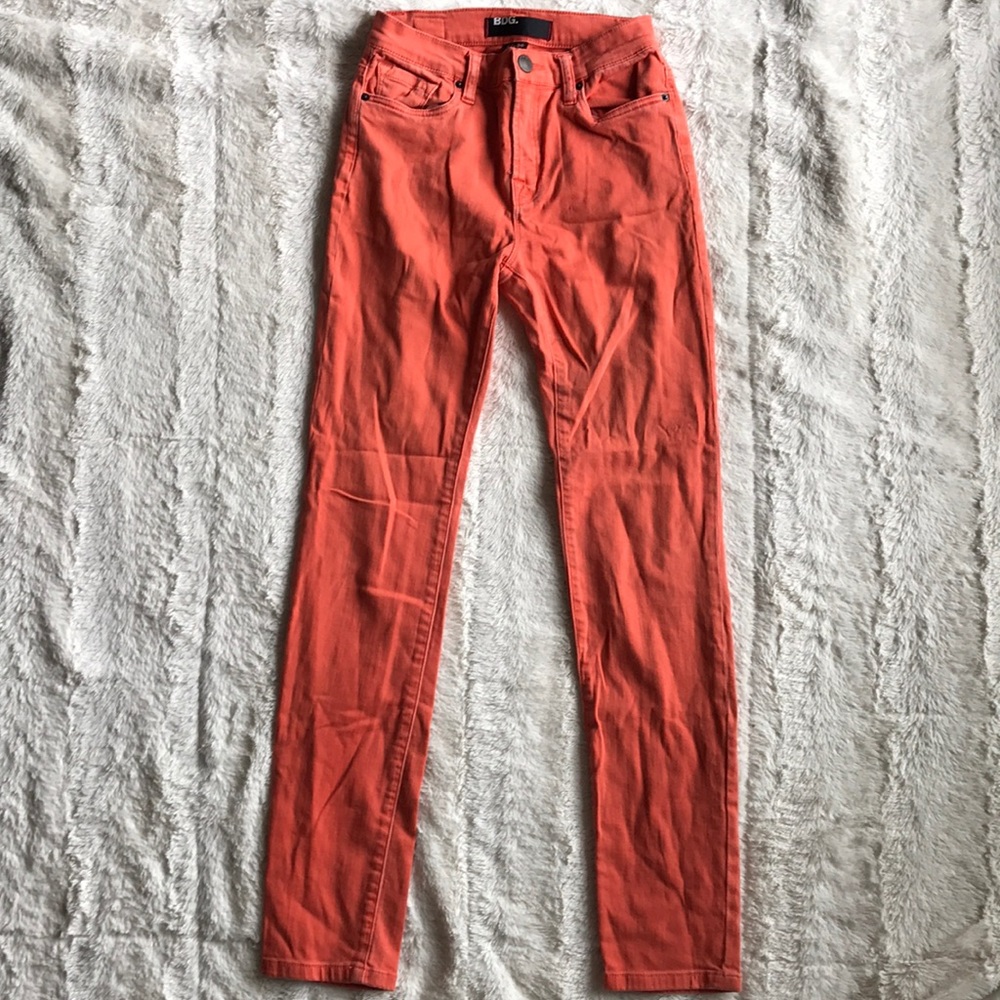 Coral high waisted skinny Denim